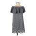 Old Navy Casual Dress - Shift Boatneck Short sleeves: Gray Dresses - Women's Size Medium