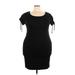 Torrid Casual Dress - Mini Scoop Neck Short sleeves: Black Print Dresses - Women's Size 22 Plus