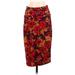 Lularoe Casual Midi Skirt Calf Length: Burgundy Print Bottoms - Women's Size Small