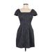 BCBGeneration Casual Dress - Mini Square Short sleeves: Gray Dresses - New - Women's Size 6