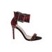 Betsey Johnson Heels: Burgundy Print Shoes - Women's Size 7 - Open Toe