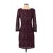 Adrianna Papell Casual Dress - Sheath: Burgundy Solid Dresses - Women's Size 4