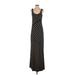 Soma Casual Dress - A-Line Scoop Neck Sleeveless: Black Stripes Dresses - Women's Size Small