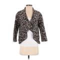 Thakoon Addition Jacket: Short Gray Leopard Print Jackets & Outerwear - Women's Size 0