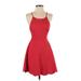 Lulus Cocktail Dress - A-Line Scoop Neck Sleeveless: Red Solid Dresses - Women's Size X-Small