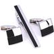 Tie clips for men, Cuff links necktie clip for tie pin for men's gift black square tie bars cufflinks tie clip set