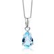 Miore Necklace - Pendant Women Chain Blue Topaz White Gold 9 Kt / 375 Chain 45 cm