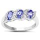 The Diamond Ring Collection: Sterling Silver Genuine Tanzanite & Diamond Eternity Engagement Ring (Size O) …