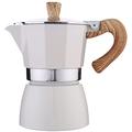 OQHAIR Moka Stovetop Espresso Maker Aluminium Stovetop Moka Pot Coffee Maker Aluminum for Ground Coffee Americano Latte Mocha Cappuccino Macchiato White 300ml