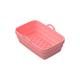 Dual Air Fryer Silicone Liners for Dual Air Fryer Basket Liners Reusable Silicone Pot Rectangular Air Fryer Accessories Air Fryers (Color : Pink, Size : A)