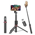 Newmowa 51" Selfie Stick Tripod, Extendable Phone Tripod Stand with Detachable Remote for iPhone Video Photo Shooting/Zoom/Lens Switching, Compatible with iPhone 11 and Above(iOS 15 Above)