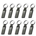 MOSDART 16GB Metal USB 2.0 Flash Drive 10 Pack Bulk Waterproof 16G Thumb Drive Jump Drive Pen Drive Memory Stick with Keychain,Titan Gray