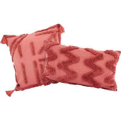 Dekokissen "Marusha", rot (rot, gemustert), 2 St., Baumwolle, LEGER HOME BY LENA GERCKE, Dekokissen_Sitzkissen_Kissenhüllen, Kissenhüllen, 2 Stück, ohne Füllung, mit getuftetem Muster Image