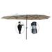 15Ftx9FtDouble-Sided Patio Umbrella Outdoor Market Table Garden Extra Large Waterproof Twin Umbrellas with Crank and Wind Vents