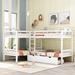 Twin over Twin L-Shaped Bunk Bed with Drawers,Sturdy Construction