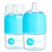 PopYum 5 oz Blue Anti-Colic Formula Making Baby Bottle, 3-Pack (with #1 nipples)