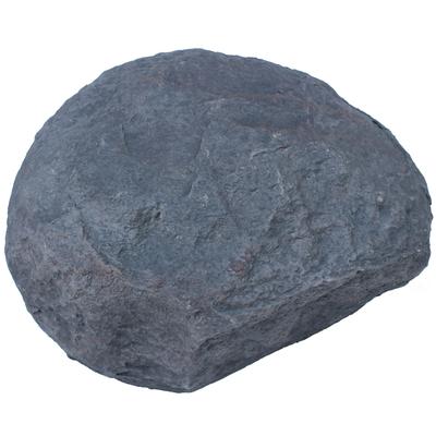 Decorative Outdoor Weather-Resistant Artistic Artificial Faux Stone Rock, Garden Patio Granite Grey Fiberglass Stone