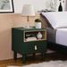 1-Drawer Bedside Table Night Stand Storage Cabinet With Open Shelves