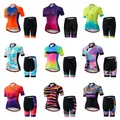 Maglia da ciclismo Set maglia da bici da donna pantaloncini imbottiti estate Mountain Road MTB