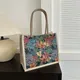 Lässige Damen Blumen tasche Umhängetasche Retro große Kapazität Umhängetaschen für Frauen Leinen