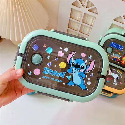 Disney Lilo Stich Lunchbox Kinder Cartoon tragbare Student Bento Fall Büro Schule Doppels chicht