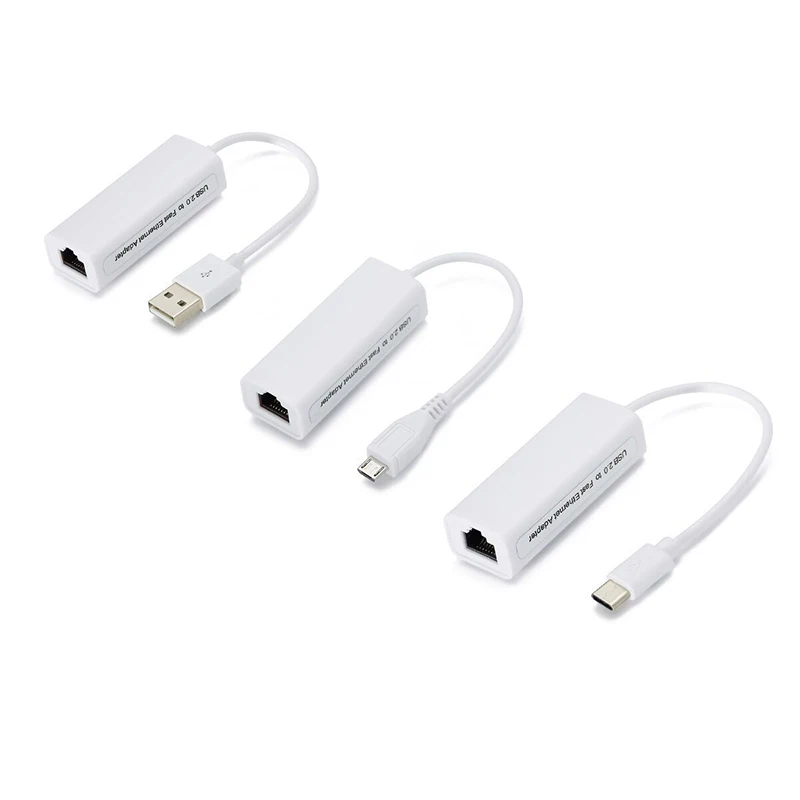 USB zu RJ45 Ethernet Kabel Splitter Verlängern Adapter Micro USB2.0 100Mbps Netzwerk Karte für Tablet Laptop PC Computer Android Image