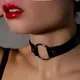 Fashion Collar Women PU Leather Harness Necklaces Simple O-ring Choker Sexy Punk Neck Bondage