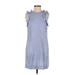 Cloth & Stone Casual Dress - Shift: Blue Solid Dresses - Women's Size X-Small