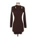 Bershka Cocktail Dress - Sweater Dress: Brown Dresses - Women's Size Small