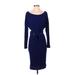 Roberto Cavalli Casual Dress - Sweater Dress: Blue Solid Dresses - Women's Size 42