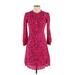 Gap Casual Dress - Shirtdress High Neck 3/4 Sleeve: Pink Dresses - New - Women's Size 0