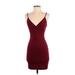 Wild Fable Casual Dress - Party V-Neck Sleeveless: Burgundy Solid Dresses - Women's Size Small