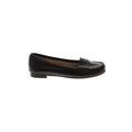 MICHAEL Michael Kors Flats: Moccasin Chunky Heel Casual Black Solid Shoes - Women's Size 6 1/2 - Almond Toe