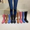 Bottes de pluie hautes imperméables pour femmes bottes de neige Mart bottes de pluie roses légères