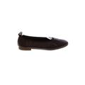 Italeau Flats: Slip On Stacked Heel Casual Burgundy Solid Shoes - Women's Size 40 - Round Toe