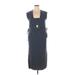 Marine Layer Casual Dress - Midi Plunge Sleeveless: Blue Stripes Dresses - Women's Size X-Large