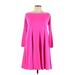 Torrid Casual Dress - A-Line Boatneck 3/4 sleeves: Pink Print Dresses - Women's Size Large Plus