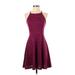 Mossimo Supply Co. Casual Dress - Party High Neck Sleeveless: Burgundy Print Dresses - Women's Size Small