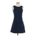 Helly Hansen Casual Dress - Mini High Neck Sleeveless: Blue Solid Dresses - Women's Size X-Small