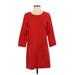 J.Crew Casual Dress - Sweater Dress: Red Solid Dresses - Women's Size 4