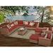 Lark Manor™ Ambroselli 13 Piece Wicker Sectional Seating Group w/ Cushions Synthetic Wicker/All - Weather Wicker/Wicker/Rattan in Brown | Outdoor Furniture | Wayfair