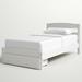 Red Barrel Studio® Platform Twin Bed Frame w/ Storage Drawer & Slat Support No Box Spring Needed, Walnut in White | Wayfair
