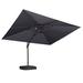 Arlmont & Co. Outdoor 108" X 144" Double Top Rectangle Umbrella w/ wheeled Base in Gray | Wayfair 8915FA58F72447B5A2C1BB449BD73FF5