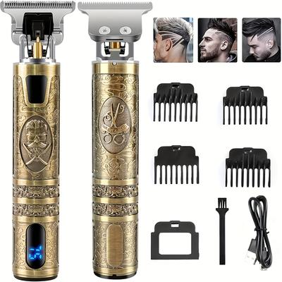Hair Trimmer, Usb Rechargeable Hair Clipper Beard Trimmer For Men - Precise T-blade Trimmer With Lcd Screen - Grooming Kit For Men, Holiday Gift For Him