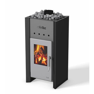Fintec - troll 7,8 kW Holz-Saunaofen holzbefeuerter Saunaofen Black BImSchV 2
