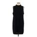 Leith Casual Dress - Shift Mock Sleeveless: Black Solid Dresses - Women's Size Large