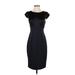 The Limited Cocktail Dress - Sheath Crew Neck Short sleeves: Black Solid Dresses - Women's Size 4