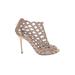 Sergio Rossi Heels: Gold Solid Shoes - Women's Size 40 - Open Toe