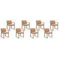 Lot de 8 chaises avec coussins taupe