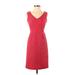 Banana Republic Casual Dress - Party V-Neck Sleeveless: Red Print Dresses - Women's Size 00